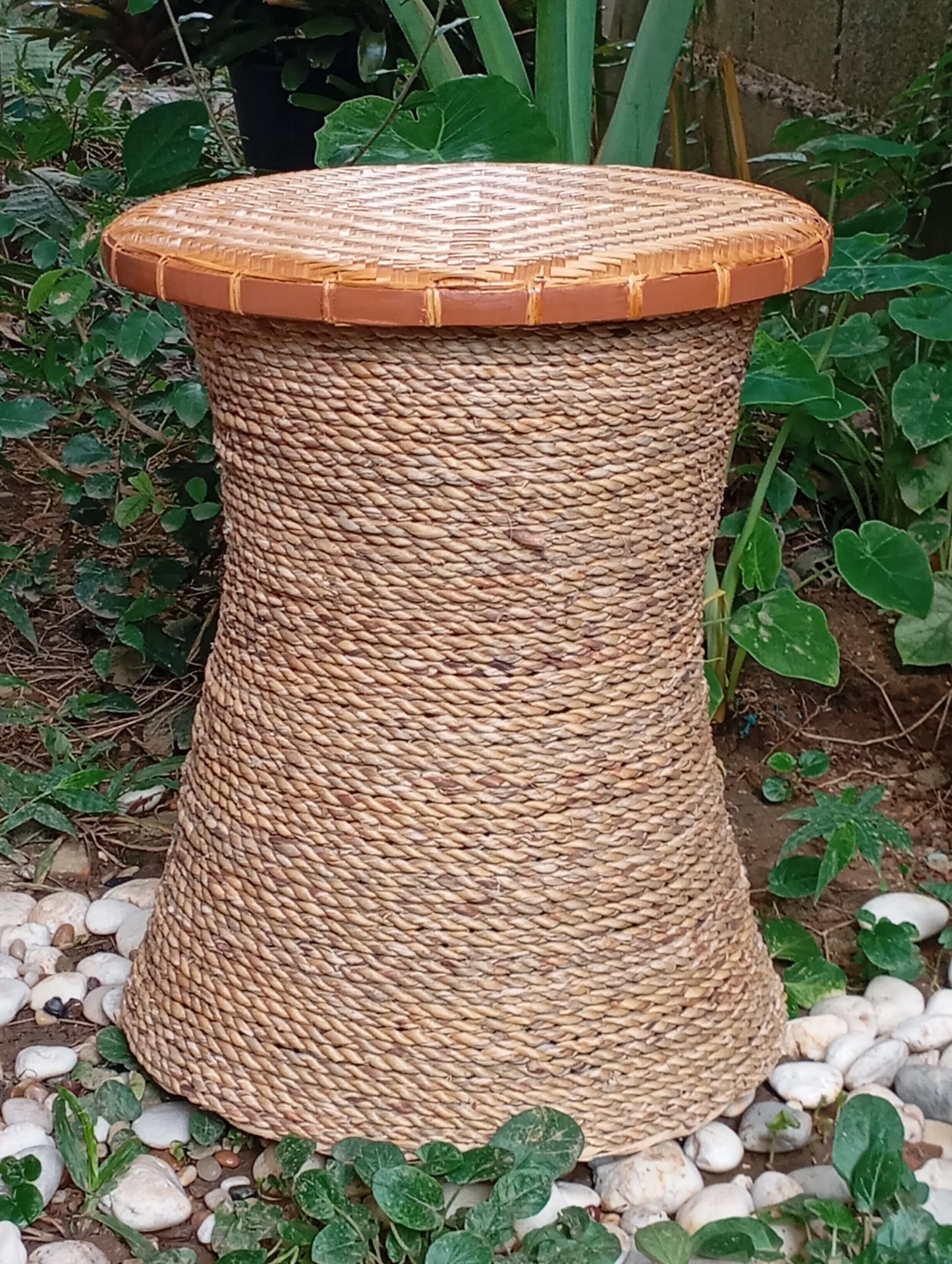 Coffee Table Rattan Side Table with Woven Bamboo Top โต๊ะกาแฟหวายและไม้ไผ่พร้อมพื้นโต๊ะสาน