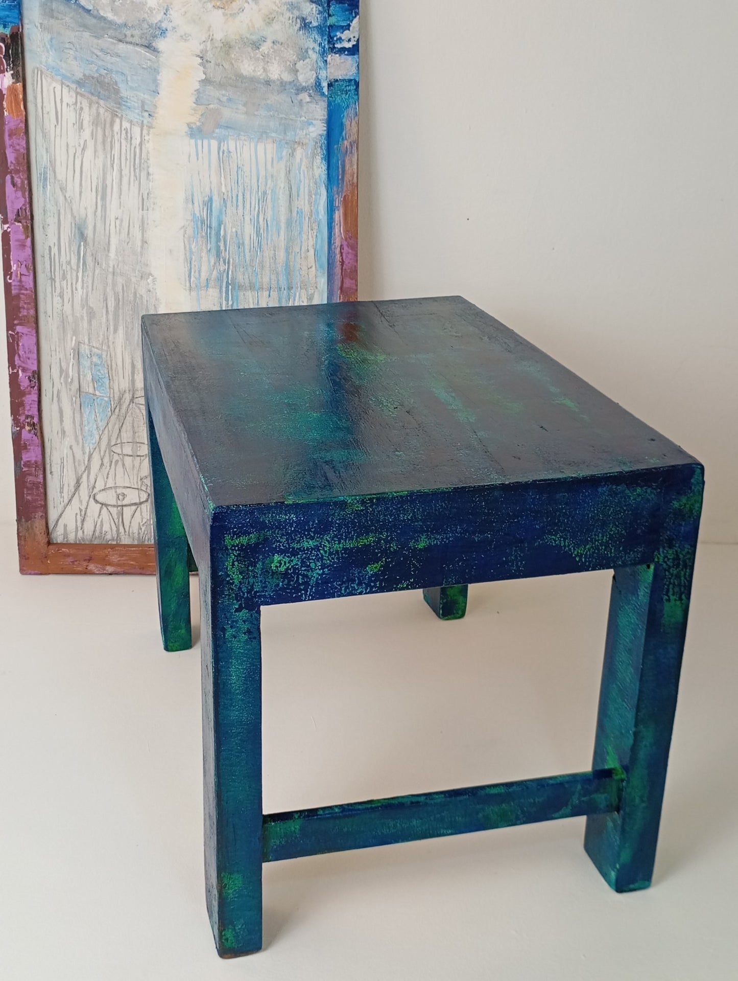 Coffee Table Wooden Low Table Vintage Style Table โต๊ะไม้ โต๊ะเตี้ย โต๊ะศิลปะ โต๊ะกาแฟ